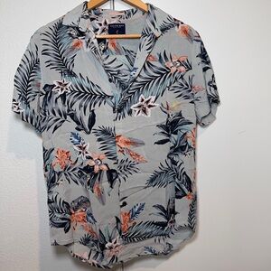 Cactus Man | Blue Floral Hawaiian Button Up